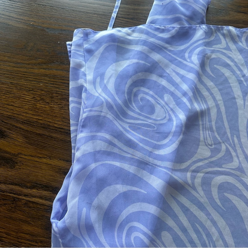 ASOS x MILLIE Retro Lavender Swirl sheer Blouse - Picture 14 of 14